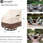 Patio Swivel Chair Cover 4 Pack, Waterproof Heavy Duty Patio Chair Covers - Image 3