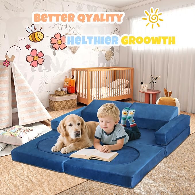 10 Pcs Modular Kids Play Sofa – Versatile Convertible Foam Cushion That Doubles - Image 4