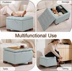 WUTUTUEE 24" Fabric Square Storage Ottoman - Image 6
