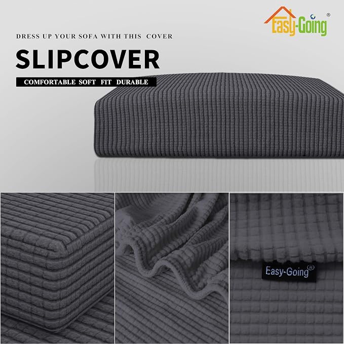Easy-Going Stretch 1 Piece Loveseat Couch Cushion Cover - Image 3