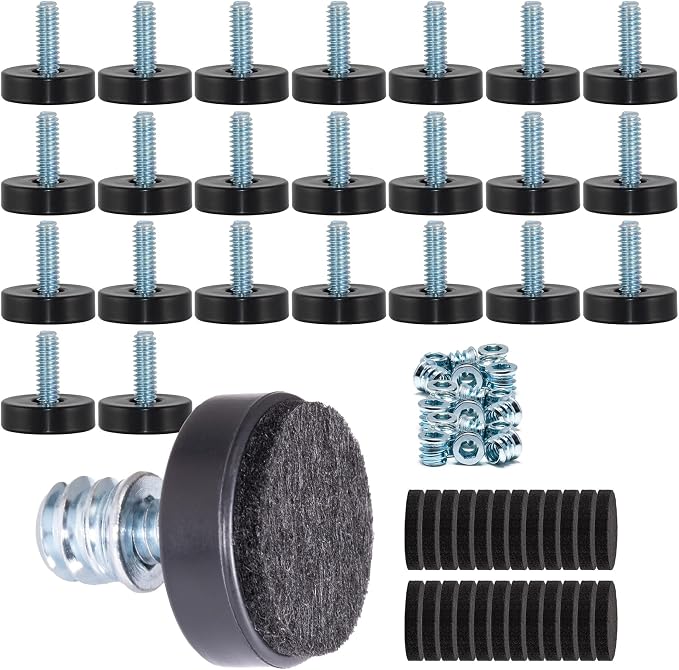 24 Pack 1/4"-20 Thread Leveling Feet by DIYfurniturerepairtools