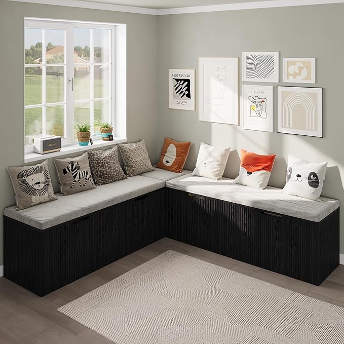 Bobve L-Shape Storage Bench by Bobve
