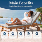 Quilted Chaise Lounge Outdoor Patio Furniture Cushions | Water-Resistant Patio - Image 3