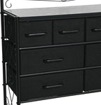 Household Essentials Black Oak & Iron Apothecary 8-Drawer Sideboard - Image 6
