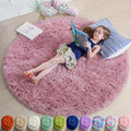 Amdrebio Mauve Pink Big Round Fuzzy Rug 6Ft by Amdrebio