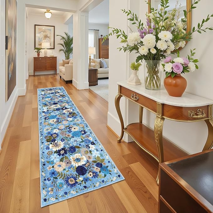 Blue Hallway Runner Rug 2'6''x14' - Image 7