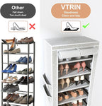 VTRIN Vertical Narrow Shoe Rack Organizer Tall Shoe Rack - Image 6