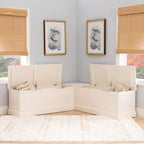 Linon Harris White Solid Pine Backless Nook - Image 8