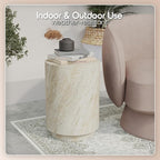 LeisureMod 14” Wide Round Side Table in Fiberstone - Image 8