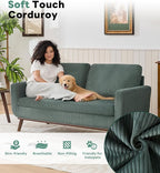 Kingfun 65" Corduroy Love Seat - Image 4