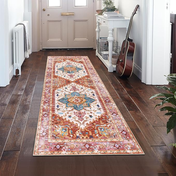 Yamaziot Washable Runner Rug, 2x6 Non-Slip Boho Vintage Hallway Kitchen Rug | by Yamaziot