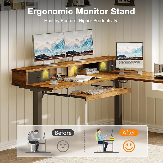 Casaottima 59 Inch Electric L-Shaped Standing Desk - Image 6