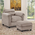 HAOMARKETS Corduroy 2-Piece Sofa Set, Upholstered Ottoman and Accent Chair Sofa by HAOMARKETS