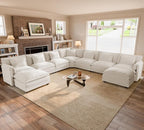 ELUCHANG 150" Oversized V-Shaped Cloud Couch Modular Sectional Sofa by ELUCHANG