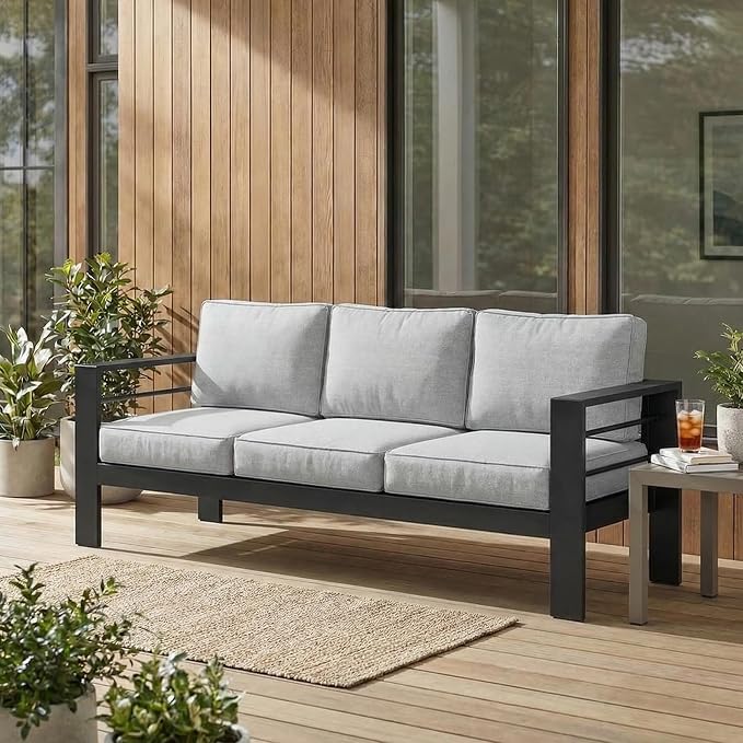 Wisteria Lane Metal Patio Furniture Sofa, All-Weather Outdoor Couch by WisteriaLane