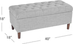 Homepop Home Decor | Tufted Ainsley Button Storage Ottoman Bench - Image 3