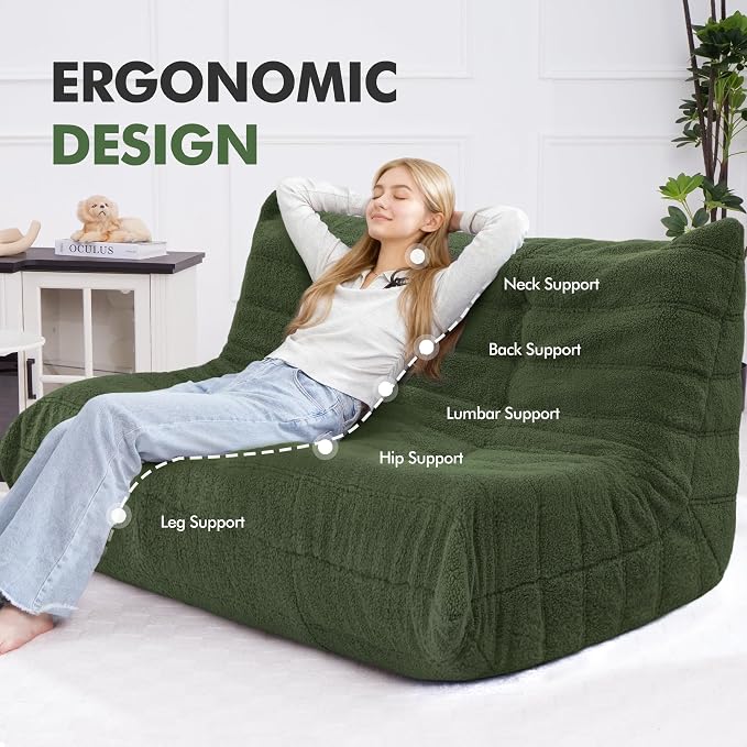 Bean Bag Loveseat Chair Big Sofa Beanbag Chair - Image 4