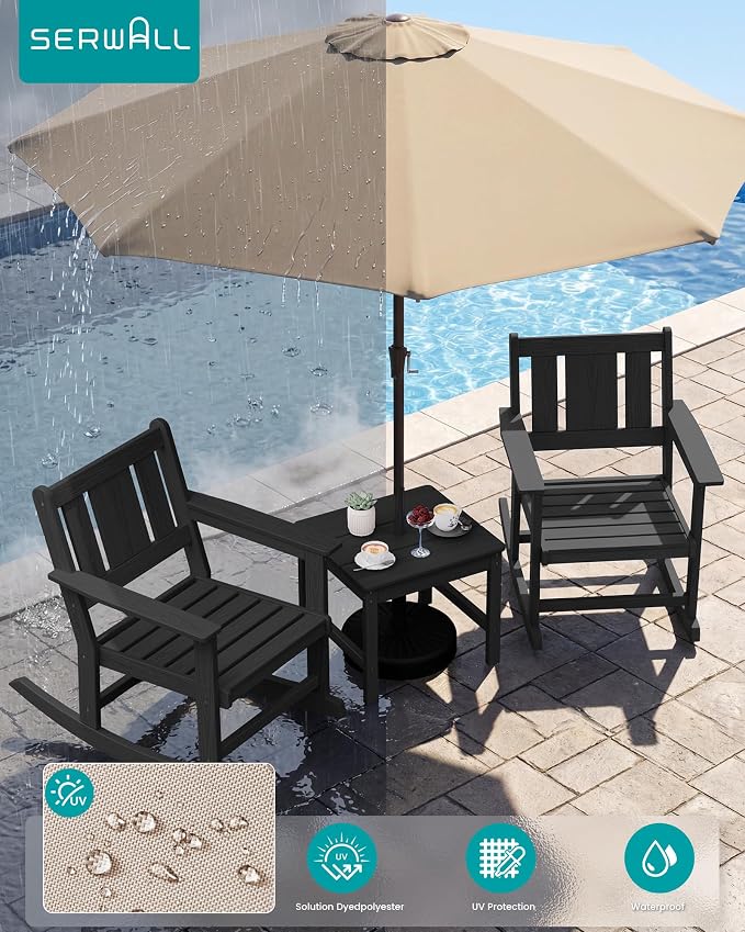 SERWALL Outdoor Rocking Chairs Set of 2 - Image 4