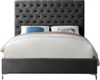 Meridian Furniture Cruz Collection Modern | Contemporary Velvet Upholstered Bed - Image 6