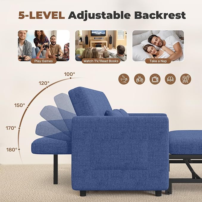 Nebuaegis Sleeper Sofa Bed, 3-in-1 Convertible Pull Out Couch - Image 3