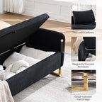 65" Storage Ottoman Bench, Chenille Storage Bench - Image 4
