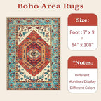 SERISSA 7x9 Washable Non Slip Boho Area Rug - Image 6