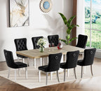 Henf 63"-79" Dining Table Set for 8, 9 Pieces Extendable Dining Table and 8 by Henf