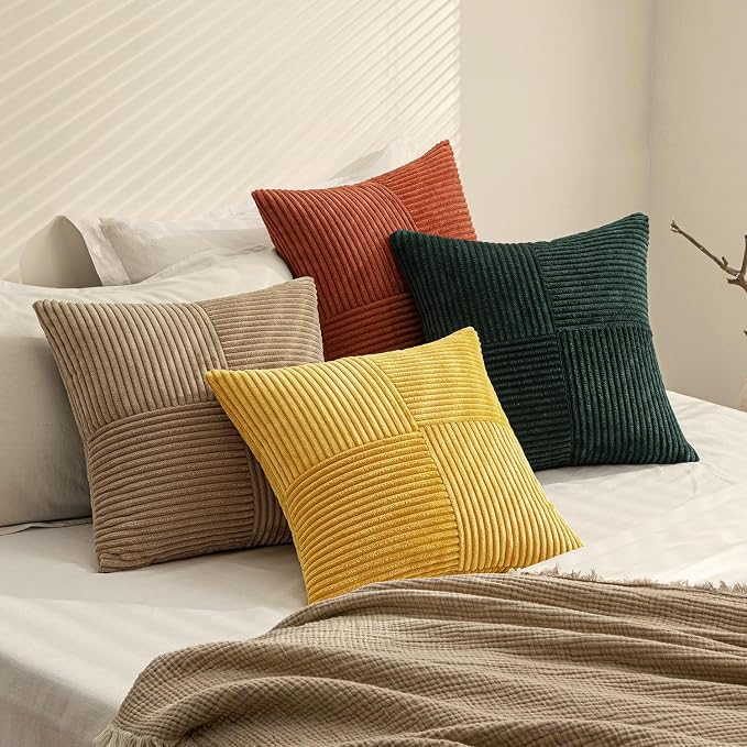 MIULEE Fall Green Rust Throw Pillow Covers 20x20 Inch Set of 4 Boho Farmhouse - Image 7