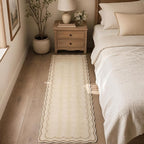 GarveeHome 2.5x8 Scalloped Washable Runner Rug Non Slip Hallway Kitchen Rug | - Image 3