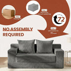 Convertible 5 in 1 Futon Sofa Bed Full Size, Corduroy Boneless Couch Sleeper - Image 7