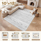 cotiled Boho 10x12 Area Rug for Living Room: Large Moroccan Washable Rug | - Image 7
