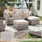 12 Piece Patio Furniture Set-High Back Outdoor Furniture Set Sectional Sofa - Image 3