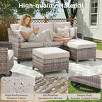 Buenhomino Outdoor Patio Furniture Set-PE Wicker Sofa Couch - Image 2