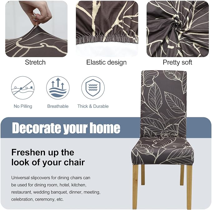 BIETYONE Stretch Dining Chair Covers Set of 4, Soft Removable Washable Kitchen - Image 3