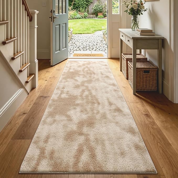 2x6 Tie-dye Beige Runner Rug Washable Non-Slip - Image 2