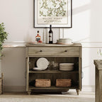 WAMAPT Buffet Cabinet with 6 Doors and 3 Drawers, Large Coffee Bar Table Wood - Image 3