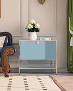 Metal Sidetable with Flap Door, 27.5" Height - Image 2