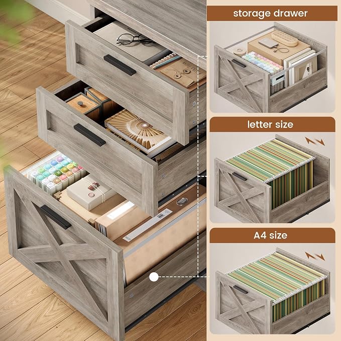 SEDETA Farmhouse 67" L Shaped Desk - Image 3