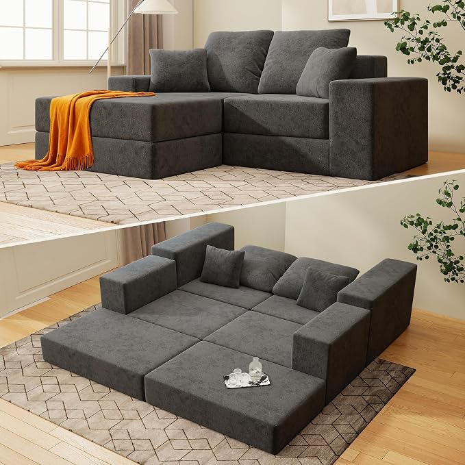 Cloud Modular Sectional Sofa, Comfy Boneless Couch by LivingGiving