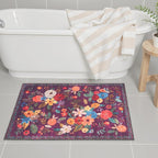 Purple Floral Entry Rug Small Door Mat 24x17Inch - Image 5