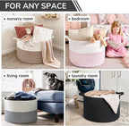 INDRESSME XXXLarge Blanket Basket 21.7" x 21.7" x 13.8" Woven Storage Baskets - Image 5