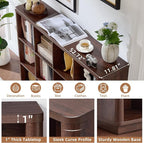Joaxswe 12 Cube Storage Organizer, Wood Floor Standing 3-Tier Cubby Bookcase - Image 4