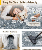 RELEANY Washable Area Rug, Runner 2'x5', Water Repellent, Pet Friendly - Image 5