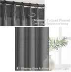 Extra Long Floor to Ceiling Dark Grey Bedroom 108 Inch Curtains, Pinch Pleated - Image 3