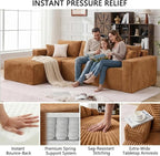 108" Boneless Couch Modular Sectional Sofa, L-Shaped Couch - Image 7