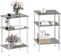 Tempered Glass Side Tables Set of 2 Acrylic End Table by IRCPEN
