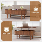 Fully Assembled Fluted Lift Top Coffee Table - Image 4