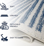 JONATHAN Y Khalil Modern Berber Stripe Cream/Navy Runner Rug, Contemporary - Image 5