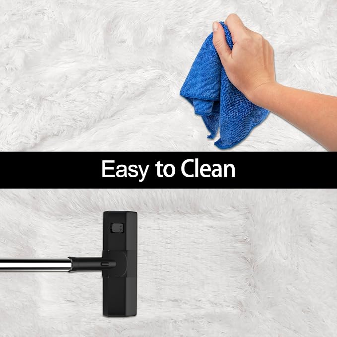 White Rug for Living Room 5x8ft Fluffy Area Rug Mat Bedside Throw Rug for - Image 7