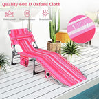 Goplus Tanning Chair, Folding Adjustable Patio Lounge Chair - Image 7